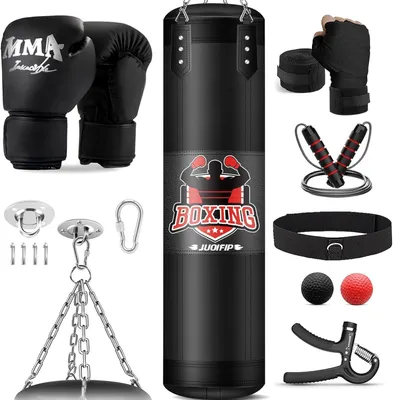 Productafbeelding van Boxsackset Oxford 4FT, inclusief 12 oz bokshandschoenen, geschikt voor MMA en kickboksen