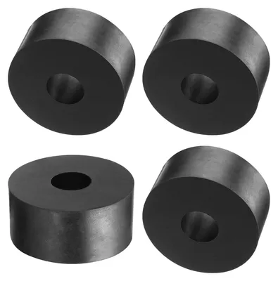 Productafbeelding van 4 rubberen ringen/afstandsstukken, 60 mm buitendiameter, 20 mm binnendiameter, 30 mm dikte, zwart