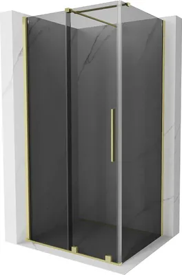 Produktbild von Mexen Velar Duschkabine 130x85cm, Graphit/Gold, Schiebetür