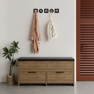 Zdjęcie produktu dla Skye Decor, Cove Shoe Bench - Hitit, szafka na buty, 100% MELAMINE COATED SLIPBOARD, Hitit, 106 x 34 x 50 cm