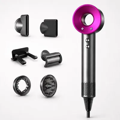 Produktbild von Haartrockner 1600 W mit 6 Styling-Aufsätzen - Ionenfunktion und 4 Wärmestufen - Für Trocknen und Haarstyling - Rosa