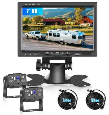 Image de Kit de caméra de recul - Écran IPS de 7 pouces - 2 caméras - HD 1080p - Étanchéité IP68