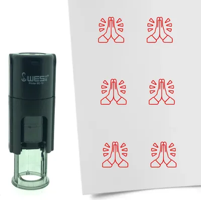 Produktbild von CombiCraft Selbstfärbender Stempel 'Gefaltete Hände' in der Farbe Rot, Ø10mm