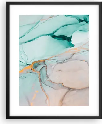 Produktbild von Gerahmtes Poster - Schwarzer Rahmen - Marmor Abstraktion Türkis - 40x50 cm - Wand Bild - Wanddeko - Wandbilder - Kunstposter - Wandposter - Bilderrahmen - Bilder - Kunstdruck - P2BPA40x50-4451