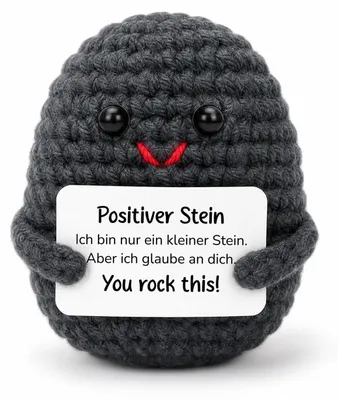 Gehäkelte Steinpuppe – Mutmacher-Geschenk, 1 Stück, Wolle