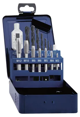 Produktbild von Exact EB4 HSS M3 - M12 Einschnittgewindebohrersatz 15 tlg. ( 20334 ) HSS Stahl metrisch