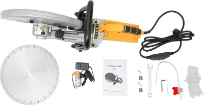 Produktbild von Elektrische Betonsäge - Trennsäge 350 mm - 3000W, 4200 U/min, 7 Nm Drehmoment, 220V EU-Stecker, Wasserpumpe Staubentfernung - Gelb