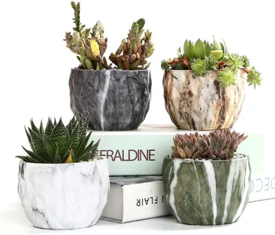 Productafbeelding van Famanu bloempotset, 4 stuks - Modern design, 8,5 cm