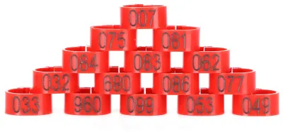100 nummerierte Plastik-Taubenringe 001-100, 12 mm