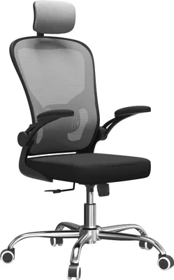 Produktbild von Topeshop FOTEL DORY SZARY, Gepolsterter Sitz, Netz-Rückenlehne, Schwarz, Grau, Stoff, Netz