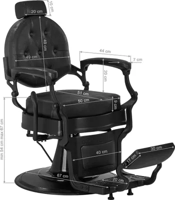 Produktbild von PRESIDENT Friseurstuhl Friseursessel Barberstuhl Barbersessel Tattoostuhl Schwarz