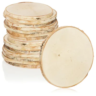 Produktbild von com-four® 16x Untersetzer aus Naturholz - Glasuntersetzer- Ø ca. 11-13cm