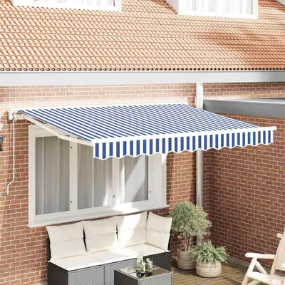 Immagine prodotto di Maison Exclusive - Telaio per tenda da sole blu e bianco 250 x 200 cm