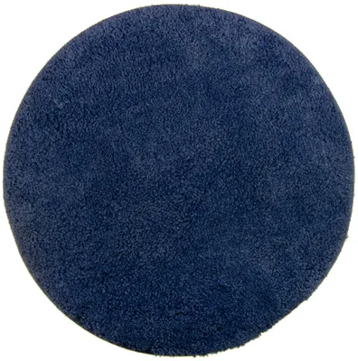 Produktbild von Badematte Ø 60 cm Runde Chenille-Badematte Rutschfest Saugfähig Maschinenwaschbar - Blau