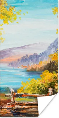 Produktbild von MuchoWow® Poster Malerei - Ölgemälde - Pflanzen - Natur 60x120 cm - Wandschmuck