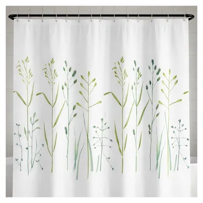 Produktbild von Duschvorhang aus Stoff mit Gras-Motiv, wasserabweisend und antischimmel, 240 x 200 cm