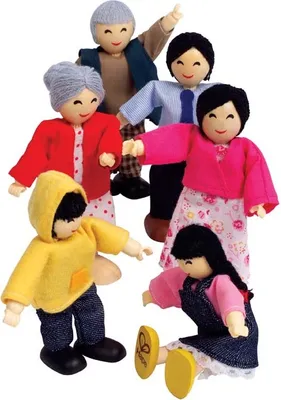 Produktbild von Hape Happy Family Puppenfamilie  Asiatisch, E3502