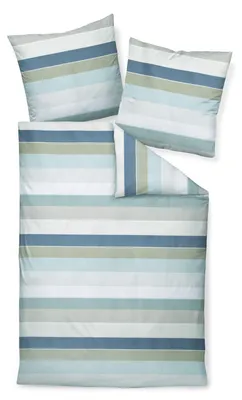 Produktbild von Janine Design Mako-Satin-Bettwäsche-Garnitur J. D. 87097 Farbe salbeigrün eukalyptus Größe 135x200+80x80