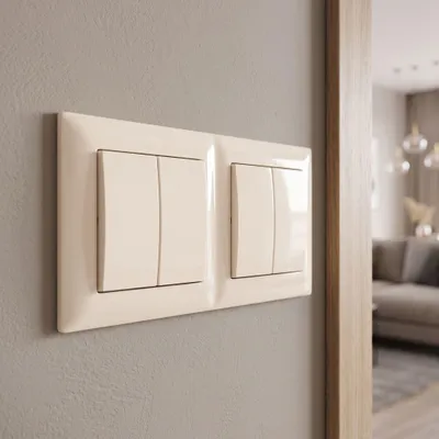 Immagine prodotto di Placca Doppia Per Prese Toolight Jhn014-2F Beige