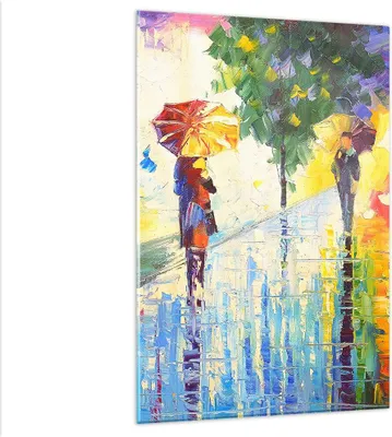 Produktbild von Bilder auf glas - Einteilig - Park Straße Regen - 80x120cm - Glasbilder - Wandbilder - Bilder - zum Aufhängen bereit - Wanddekoration aus Glas - Glas Bilder - Wandbild auf Glas - GPA80x120-3508