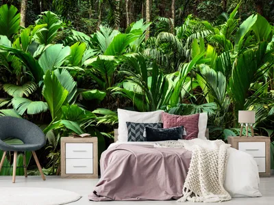 Produktbild von Vlies Fototapete Natur 400x280 cm Vlies Tapeten Wandtapete XXL Botanik Pflanzen Dschungel Blätter b-B-0594-a-a
