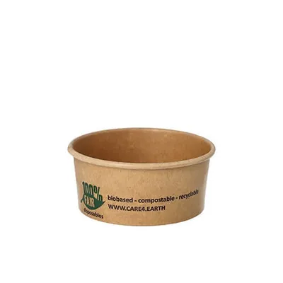 Produktbild von 500 Suppenbecher, Pappe rund 180 ml Ø 9,8 cm · 4,9 cm braun