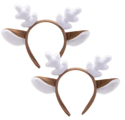 Imagen del producto de 2 diademas con motivos de ciervo para fiestas navideñas