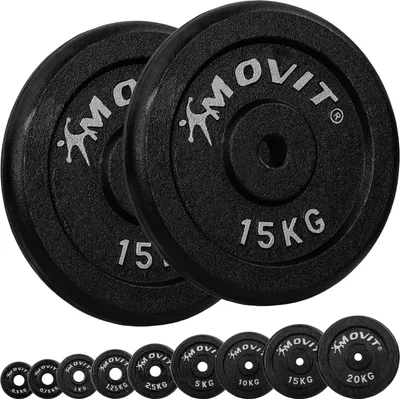 Produktbild von MOVIT Hantelscheiben Set PRO, Gusseisen, 2x 15,0 kg, Gewichte Gewichtsscheiben