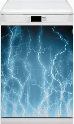 Produktbild von Geschirrspüle Magnet für Spülmaschine Magnetmatte Küche Magnete  Dekorative 45x80 cm  - Blauer Blitz