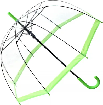 Produktbild von Regenschirm Transparent Durchsichtig Glockenschirm Automatik Hellgrün
