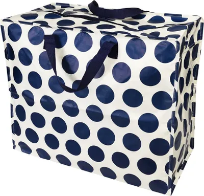 Produktbild von LS-LebenStil XXL Jumbo Bag Navy Blue Spotlight 55cm faltbar Kunstsoff Einkaufstasche Unterbettkommode Aufbewahrungstasche Kleidung Bettdecken Kissen