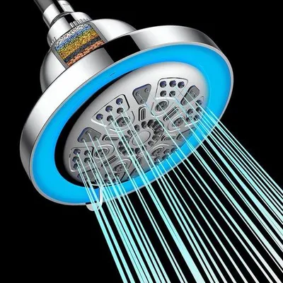 Produktbild von Schnelleinkauf - Regendusche mit LED Temperatur, 7 Duschmodi, Lime Filter, Luxus Duschkopf mit Beleuchtung, ideal für Badezimmer, Wellness und Relax