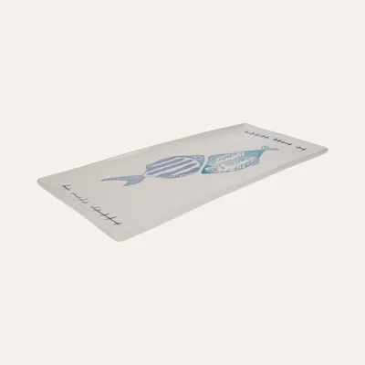 Produktbild von KEYHOMESTORE | Rechteckiges Keramiktablett mit Fischdekor