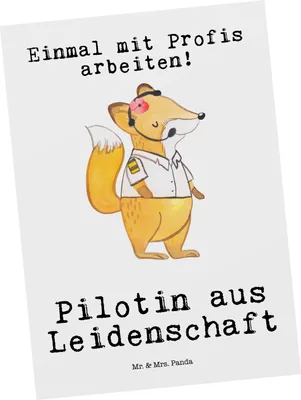 Produktbild von Mr. & Mrs. Panda Postkarte Pilotin Leidenschaft - Weiß - Geschenk, Postkarten, Flugzeug, Ansichtskarte, Witzig, Lustig, Cockpit, Spruch, Fotokarte, Grußkarte