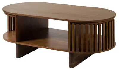 Immagine prodotto di MASSIVMOEBEL24 | Tavolino da salotto in legno di acacia 120x60x45 laccato naturale MADRID #90