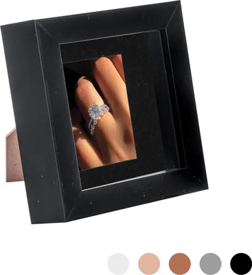 Produktbild von Nicola Spring 4 x 4 3D Shadow Box Bilderrahmen - Craft Anzeigen Bilderrahmen mit 2 x 2 Montieren - Glas Aperture - Schwarz / Schwarz