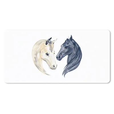 Produktbild von MuchoWow® Mauspad Mousepad Pferde - Aquarell - Blau 60x30 cm - Mousepads - Maus Mat - Pad - Mausunterlage - Nachhaltig