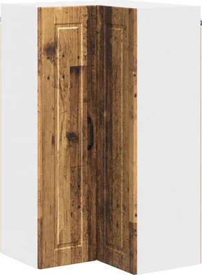 Image de Armoire d'angle murale vidaXL PORTO en bois recyclé 57 x 57 x 100 cm, aggloméré