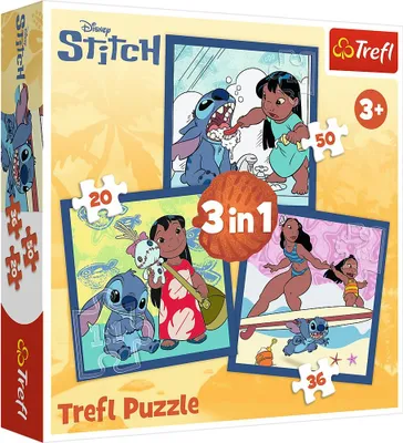 Immagine prodotto di Set di puzzle 3 in 1 Disney Stitch per bambini