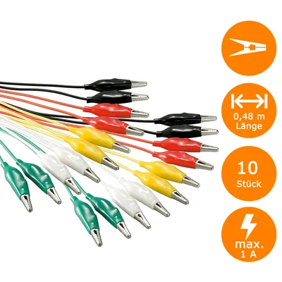 Obrázok produktu pre Goobay 11426, Skúšobný kábel, Čierna, Zelená, Červená, Biela, Žltá, Polyvinylchlorid (PVC), 1 A, 480 mm