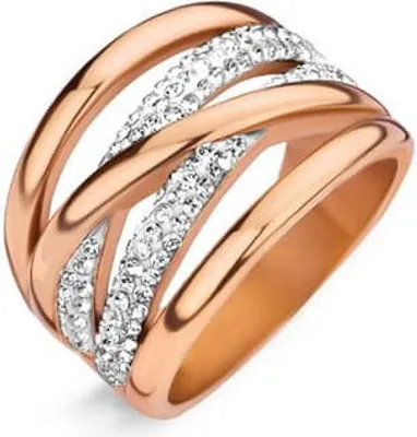 Immagine prodotto di Anello Victoria in oro rosa con pietra bianca