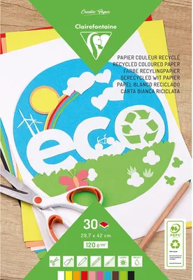 Produktbild von Clairefontaine 5x Block mit 30 Bl farbigem Tonpapier A3 130g Sortierung 26502C
