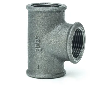 Produktbild von Temperguss T-Stück  2 Zoll / DN50 / Ø 60.3 mm Abzweig Fitting schwarz