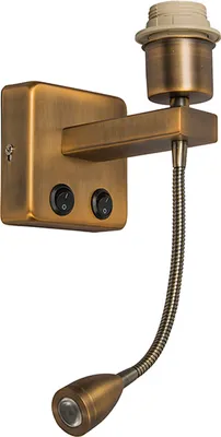 Produktbild von Wandleuchte Bronze inkl  LED mit Lesearm Brescia Combi