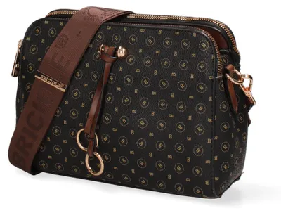 Image de Sac bandoulière pour femmes, noir et marron, avec fermeture éclair et compartiments sécurisés