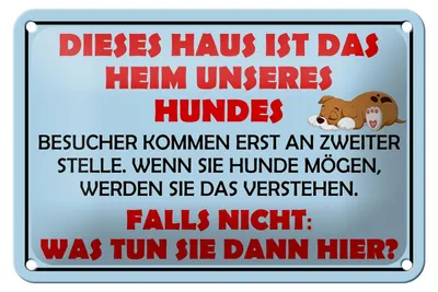 Produktbild von Blechschild Spruch 18x12cm Dieses Haus ist Heim unseres Hundes