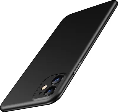 Image de Coque pour Apple iPhone 11 en silicone noir semi-transparent, fine, A2111