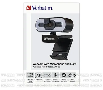 Produktbild von Verbatim 49579, 1920 x 1080 Pixel, Full HD, 30 fps, 1920x1080@30fps, 2560x1440@30fps, 150 mm, Sichtschutzblende