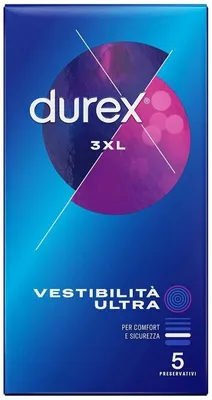 Imagen del producto de Preservativos Durex 3Xl, Ajuste Óptimo, 5 Unidades