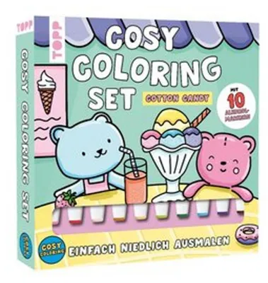 Obrázok produktu pre Cosy Coloring „Bavlna Candy“ omaľovánky – jednoduché a roztomilé omaľovánky